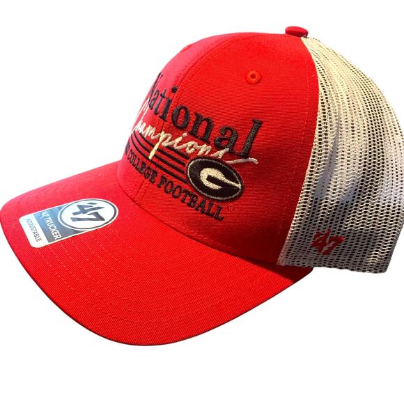 GA Bulldogs UGA Natty 2022 Red Black Collegiate Champs Trucker Adjustable NWT - Picture 2 of 5